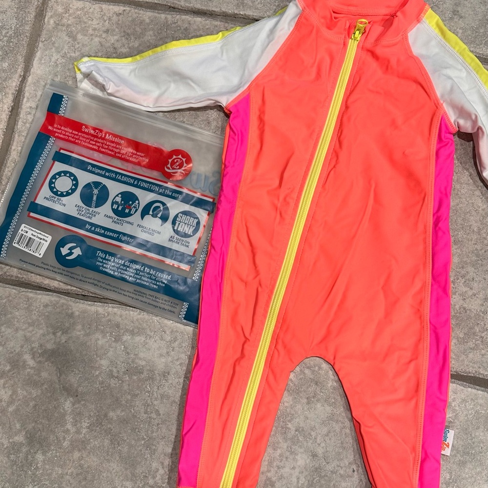 Bright Neon Baby Swimsuit swim zip